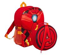 Marvel Sac à dos Iron Man pour enfant avec sac à déjeuner amovible et porte-bouteille d'eau assorti 2 pièces