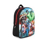Marvel Sac à dos officiel Avengers 3D Iron Man Hulk Thor Captain America, Noir