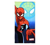 Marvel Serviette de plage Spiderman pour enfants, coton et microfibre, 70 x 140 cm, rouge et bleu