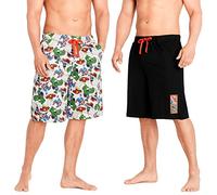 Marvel Short Homme - Shorts et Bermudas Homme en Coton - 2 Pack - Avengers (Noir/Multi, L)