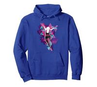 Marvel Spider-Man: Across The Spider-Verse Gwen Glitch Sweat à Capuche, Unisexe pour Adultes, Bleu Royal, XXL