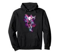 Marvel Spider-Man: Across The Spider-Verse Gwen Glitch Sweat à Capuche, Unisexe pour Adultes, Noir, XL