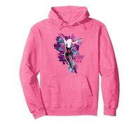 Marvel Spider-Man: Across The Spider-Verse Gwen Glitch Sweat à Capuche, Unisexe pour Adultes, Rose Vif, S