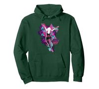 Marvel Spider-Man: Across The Spider-Verse Gwen Glitch Sweat à Capuche, Unisexe pour Adultes, Vert Forêt, S