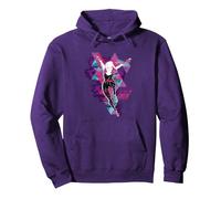 Marvel Spider-Man: Across The Spider-Verse Gwen Glitch Sweat à Capuche, Unisexe pour Adultes, Violet, XL