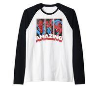 Marvel Spider Man Amazing Comic Poses Manche Raglan