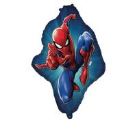 Marvel Spider-Man Ballon gonflable super size 68,5 x 88 cm Gonflable à l'hélium et à l'air avec ruban et paille en papier Produit sous licence officielle Marvel Décoration d'anniversaire d'enfant