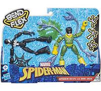 Marvel Spider-Man Bend and Flex - Spider-Man en Costume Noir Vs Doc Ock Figurines Flexibles de 15 cm, pour Enfants