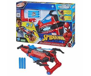 Marvel Spider-Man, Blaster Double Attaque, Jouets Super-Héros 2 en 1, Blaster Nerf Spider-Man, Tire Fléchettes et Jet d’Eau, Jouets pour Enfants dès 5 Ans