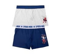 Marvel Spider-Man Boxers pour garçons - sous-vêtements Enfants Boxer Bleu/Gris (Lot de 2) (FR/NL/SE/PL, Numérique, 134, 140, Regular, Bleu/Gris)