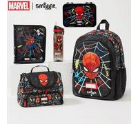 Marvel Spider-Man Cartable Set 5 pièces l Sac à dos Sac de sport Porte-plume Boîte à lunch Bouteille d'eau Enfants Sac à dos scolaire