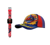 Marvel Spider-Man Casquette et Montre pour Garçon, Casquette de Baseball D'été pour Enfants, Design Montre LED, Cadeau pour Garçons | Rouge