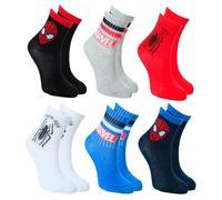 Marvel Spider-Man Chaussettes pour Garçon, Lot de 6 Chaussettes Classiques en Coton, Tailles EU 23 à 34 (FR/ES, Numérique, 27, 30, Taille normale, Multicolore)