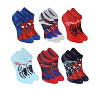 Marvel Spider Man Chaussettes pour Garçon, Lot de 6 Paires de Chaussettes Courtes Classiques en Coton, Tailles EU 23 à 34 (FR/ES, Numérique, 27, 30, Taille normale, Multicolore)