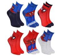 Marvel Spider Man Chaussettes pour Garçon, Lot de 6 Paires de Chaussettes Hautes Classiques en Coton, Tailles EU 23 à 34 (FR/ES, Numérique, 23, 26, Taille normale, Multicolore)