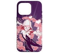 Marvel Spider-Man dans Le Spider-Verse Gwen Stacy Hearts Coque pour iPhone 16 Pro