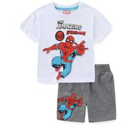 Marvel Spider-Man Ensemble 2 pièces T-shirt à manches courtes et short pour tout-petits, blanc/gris, 4 ans