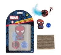 Marvel Spider-Man Ensemble de Jouets pour Chat - Coffret Cadeau pour Chat avec griffoir, Jouets en Peluche à Herbe à Chat et Balle Jingle Ball - Jouets interactifs pour Chats d'intérieur
