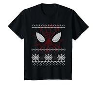 Marvel Spider-Man Eyes Ugly Pull de Noël T-Shirt, Enfant, Noir, 4 Ans