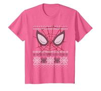 Marvel Spider-Man Eyes Ugly Pull de Noël T-Shirt, Enfant, Rose Chiné, 2 Ans