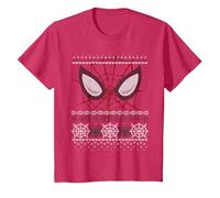 Marvel Spider-Man Eyes Ugly Pull de Noël T-Shirt, Enfant, Rouge Chiné, 4 Ans