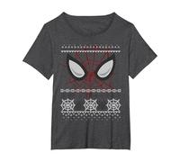 Marvel Spider-Man Eyes Ugly Pull de Noël T-Shirt, Femme Grandes Tailles, Chiné Foncé, 4X
