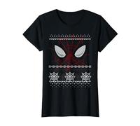 Marvel Spider-Man Eyes Ugly Pull de Noël T-Shirt, Femme, Noir, XXL