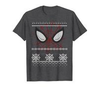 Marvel Spider-Man Eyes Ugly Pull de Noël T-Shirt, Homme, Chiné Foncé, M
