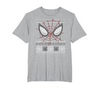 Marvel Spider-Man Eyes Ugly Pull de Noël T-Shirt, Homme Grandes Tailles, Gris Chiné, 5X Tall