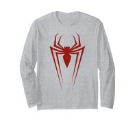 Marvel Spider-Man Icon Manche Longue, Unisexe pour Adultes, Gris Chiné, L