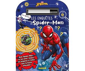Marvel Spider-Man - Les enquêtes de Spider-Man - Livre de jeux avec marqueur effaçable - Dès 5 ans
