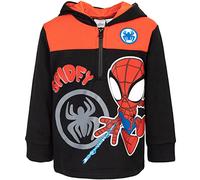 Marvel Spider-Man Little Boys Fleece Half Zip Hoodie Black 7-8