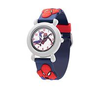 Marvel Spider-Man Montre à quartz analogique en plastique pour enfant avec bracelet 3D Bleu, bleu