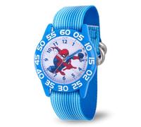 Marvel Spider-Man Montre à Quartz analogique en Plastique pour Enfant avec Bracelet en Nylon, Bleu/Rayures, Classique