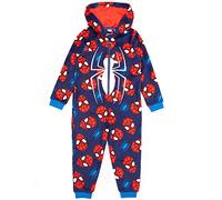 Marvel Spider-Man Onesie Boys Enfants Tous en Un Visage Masque Costume Pyjamas 9-10 Ans