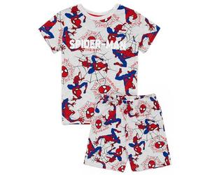 Marvel Spider-Man Pyjamas Garçons | T-Shirt à Manches Courtes et Short Gris Super-héros pour Enfants | Cadeaux de Marchandise de Personnage de Bande dessinée de Film