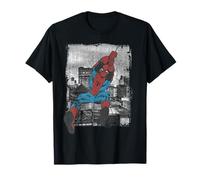 Marvel Spider-Man rétro se balançant sur les toits T-Shirt