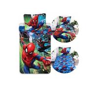 MARVEL Spider-Man Réversible , Parure de lit en coton pour garçon avec fermeture éclair, 100% COTON 140x200cm+70x90cm OEKO-TEX