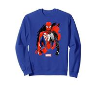 Marvel Spider-Man Symbiote Sweatshirt, Unisexe pour Adultes, Bleu Royal, XL