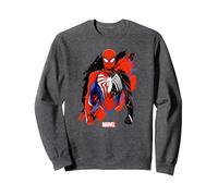 Marvel Spider-Man Symbiote Sweatshirt, Unisexe pour Adultes, Chiné Foncé, XL