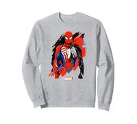 Marvel Spider-Man Symbiote Sweatshirt, Unisexe pour Adultes, Gris Chiné, XL