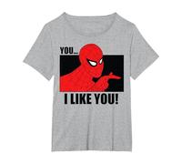 Marvel Spider-Man, tu me plais T-Shirt, Femme Grandes Tailles, Gris Chiné, 2X