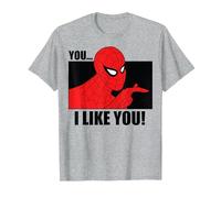Marvel Spider-Man, tu me plais T-Shirt, Homme, Gris Chiné, 5XL