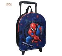 Marvel Spider-Man Valise Cabine Trolley 2 Roulettes Enfant Bleu Polyester