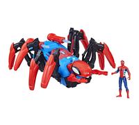 Marvel Spider-Man Véhicule Araignée de combat, jouets de super-héros pour enfants, lance de l'eau et des projectiles, des 4