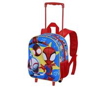 Marvel Spiderman Amazing-Sac à dos 3D à Roulettes Petit, Rouge, 26 x 34 cm, Capacité 7 L
