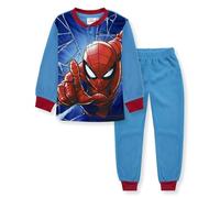 Marvel Spiderman Avengers - Pyjama Long 2 pièces Spiderman pour Enfants (âge, 8 Ans, régulier,Bleu)