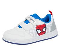 Marvel Spiderman Baskets légères et faciles à fixer pour garçon Blanc, Toile blanche et grise, 28 EU