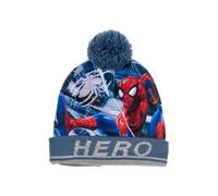 Marvel Spiderman Bonnet à pompon d'hiver chaud, bleu, XS