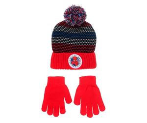Marvel Spiderman Bonnet et gants pour enfants | Cadeaux pour enfants | Bonnet à pompons | Beanie | Tailles 52 et 54 | Spidey | pour garçons, rouge, 54